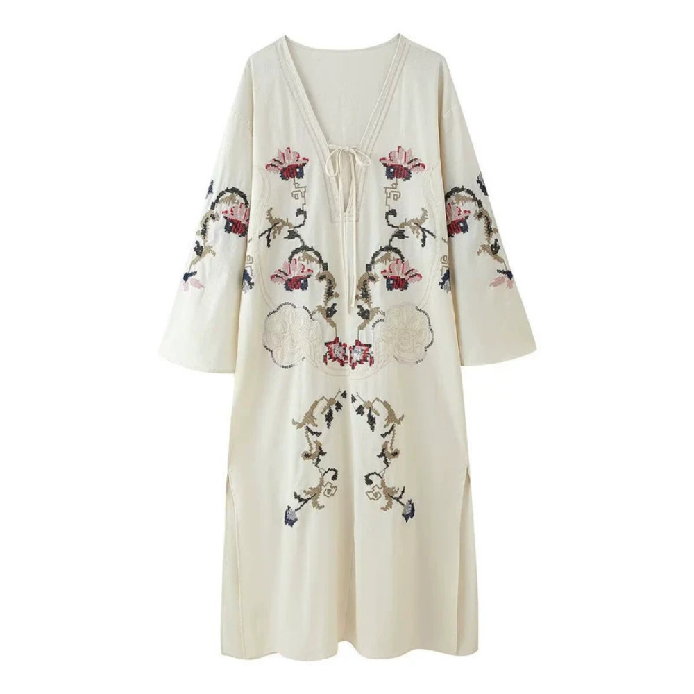 ZARA Early Spring Embroidered Floral Dress